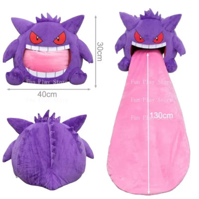 Pokemon Gengar Big Tongue Plushies Anime Peripheral Big Size Gengar Sleep Pillow