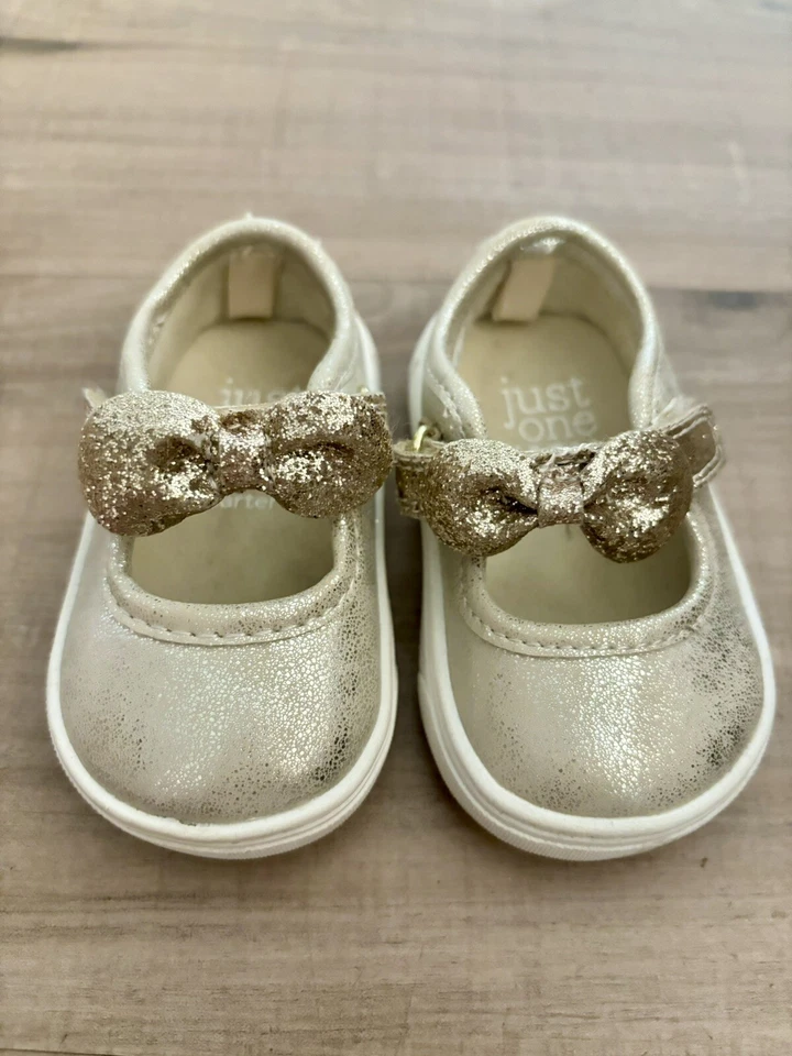 Carter's Just One You Baby Girl бант золото туфли размер США 3 - Изображение 2 из 4
