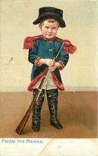 Art Publishers King Queen Boy Military Uniform Rifle Tuck C-1905 Postcard 13068