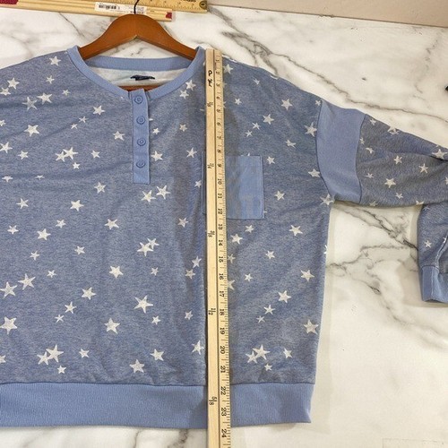 Splendid Loungewear Pajama 2 Piece Set Women Size XL Blue Drawstring Long Sleeve - Bild 9 von 14