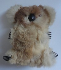 Vintage Australian Koala Bear Plush w/ Real Fur 6" 1980s