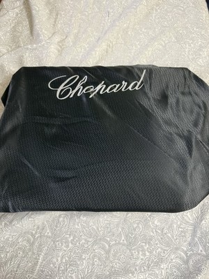 Chopard Black Satchel Top Handle Gold Hardware Zip/Clasp Inner Pockets Dust Bag