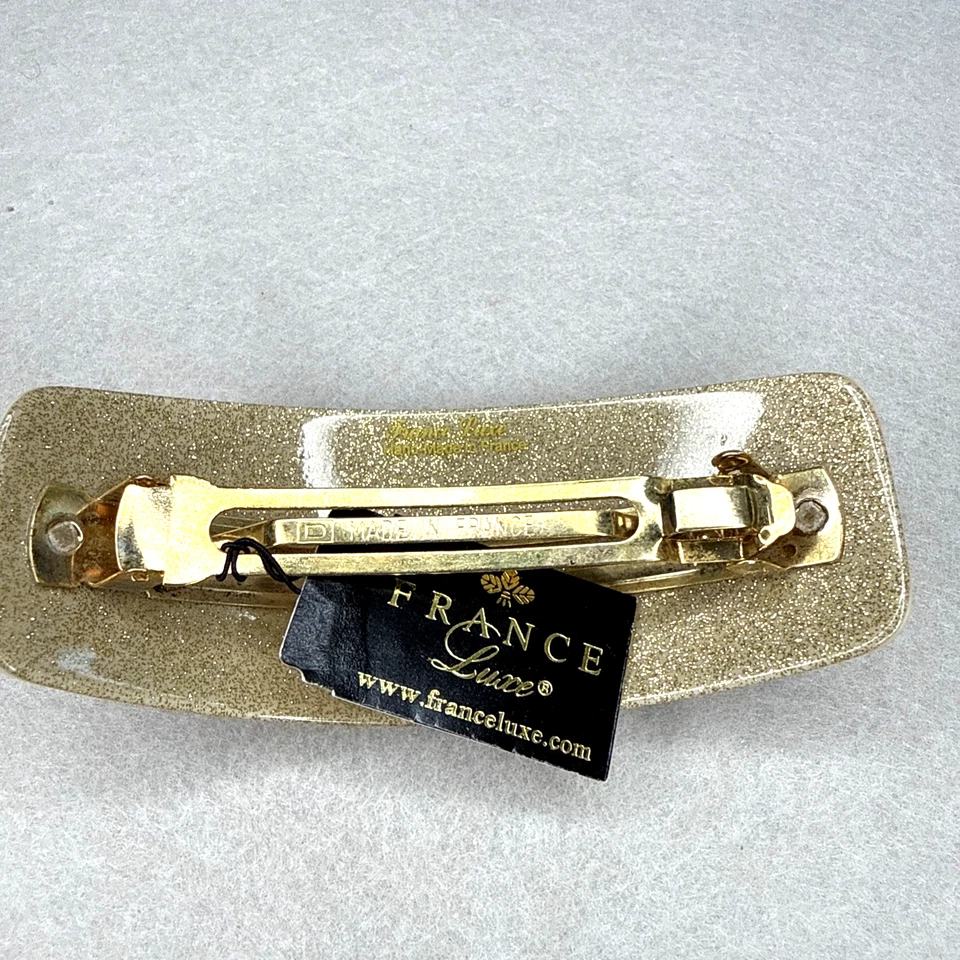 France Luxe Rectangle Volume Barrette - Gold Sparkle (NEW) - Image 3 of 3