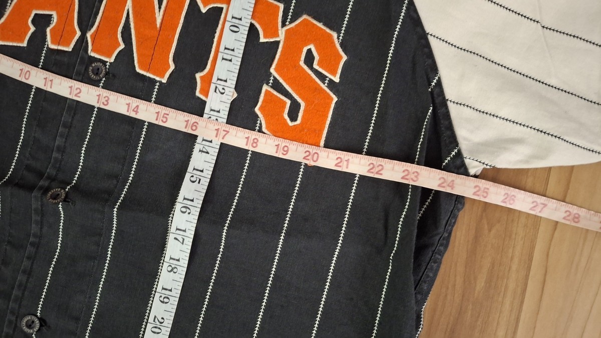 9 San Francisco Giants Mirage Jersey Pinstripe Black Sewn MLB Men