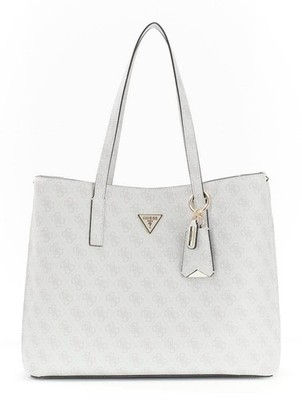 GUESS Meridian II Girlfriend Tote Bag Schultertasche Bone Logo creme Neu