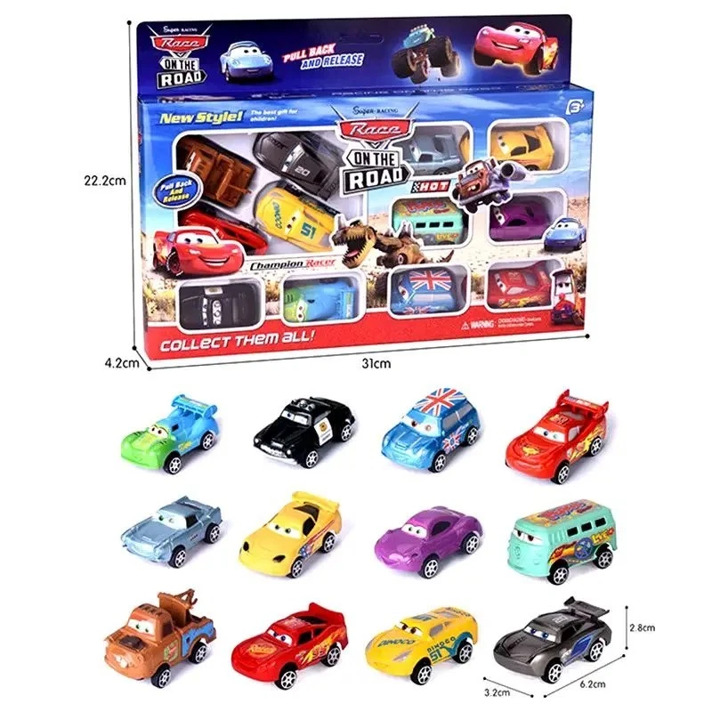12 PIEZAS Disney Pixar Coches Diecast Modelo Set Rayo McQueen Mater Niños Juguetes Regalo Foto 4 de 4