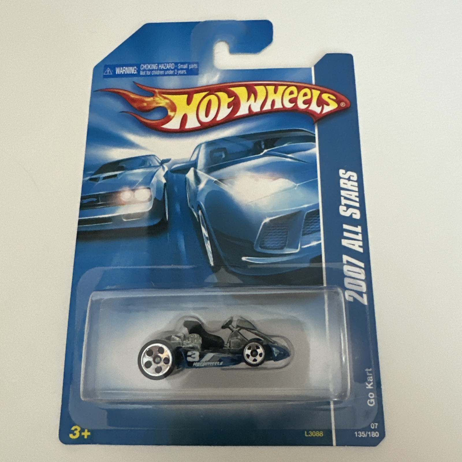 Hot Wheels Go Kart Blue 135/180 2007 All Stars New On Card