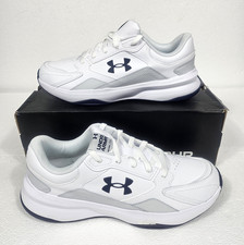 Men's Running Shoes 13 Under Armour Edge LTHR White Gray Sneakers 3028375-105