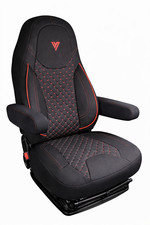 Seat Cover Volvo Vnl 2004-2018 National Seat Black Red Stitch Seat Cover Volvo Vnl 2004-2018 National Seat Black Red Stitch