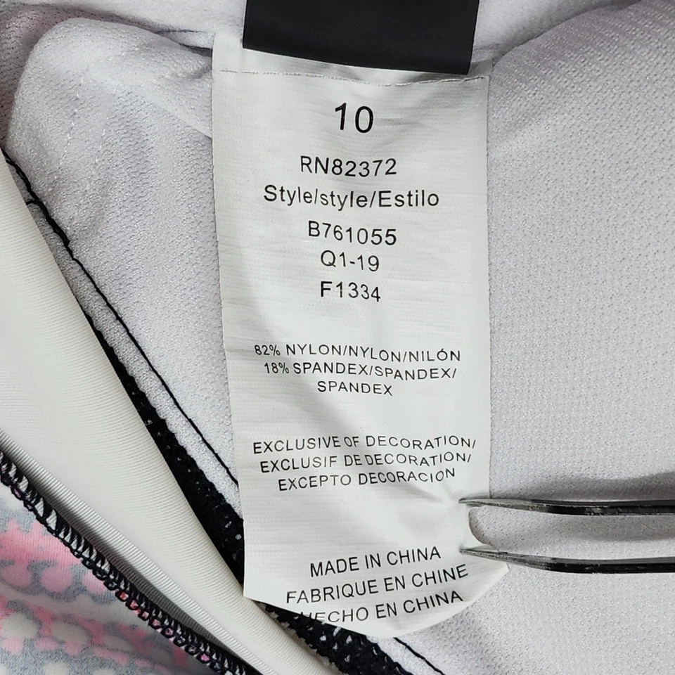 Island Escape Tankini Size 10 Pink Paisley Boho Tiered Ruffled Bandini Swim Top - Image 4 of 4