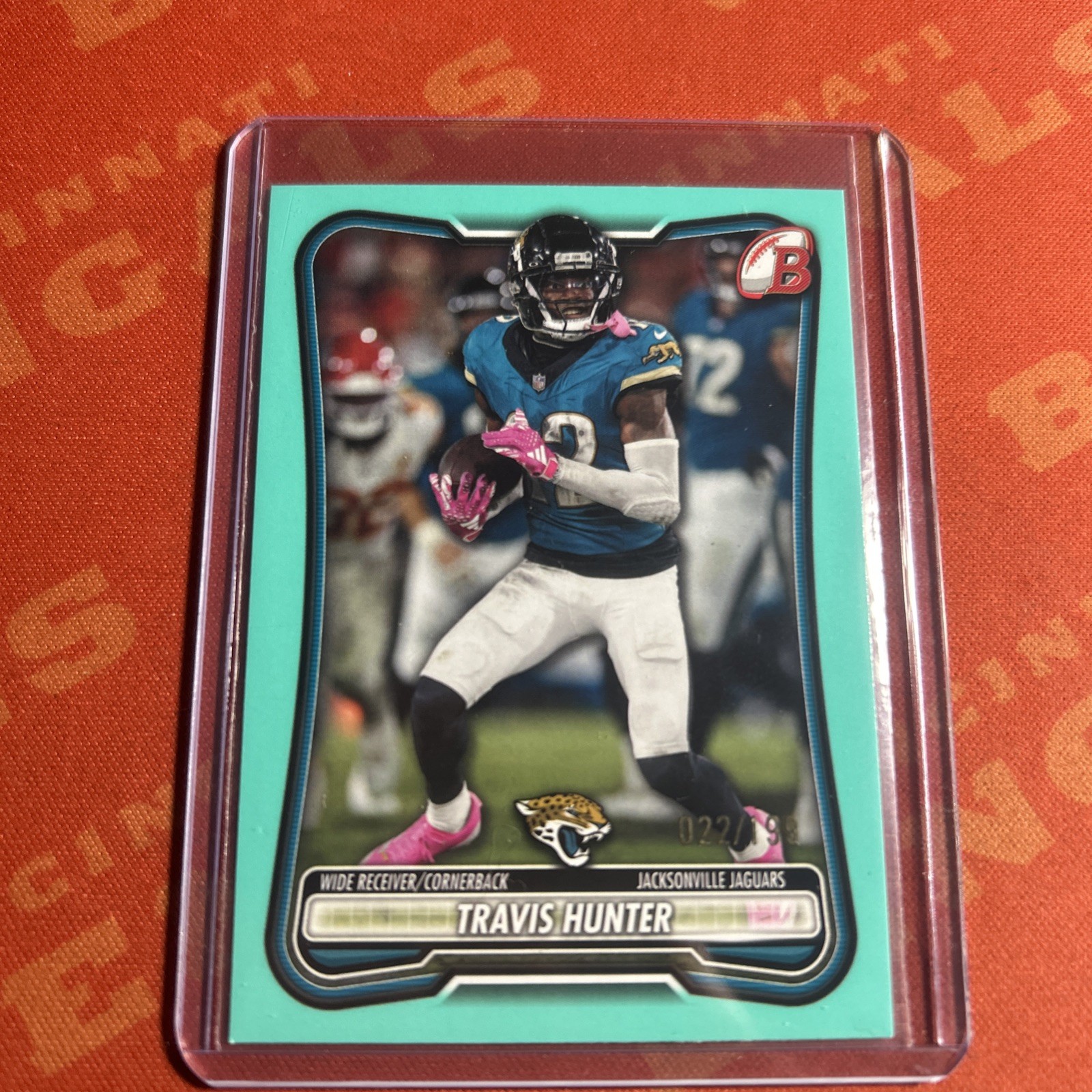 2026 Bowman Football Travis Hunter Aqua /199 #48 Jacksonville Jaguars
