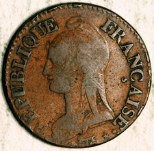 L AN 5 (1796-1797) -BB FRANCE 5 CENTIMES
