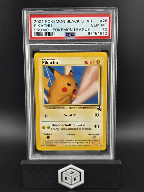 2001 Pokemon Black Star Promo Pikachu Pokemon League #26 PSA 10