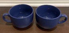 Pier 1 Blue Oversized Jumbo Coffee Latte Soup Mug Mugs Set Of 2 Thailand