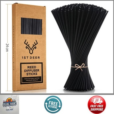 100PCS Black Reed Diffuser Sticks 24cm Rattan Aroma Refill for Spa &Aromatherapy