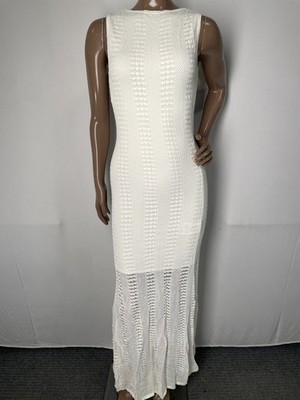 Marciano By Guess Womens Maxi Sweater Dress Cream Size 8 Emma Sleeveless Knit