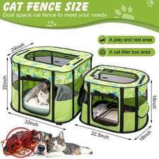 Portable Cat Playpen Foldable Indoor Outdoor Pet Tent Cage