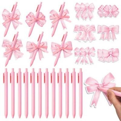 Bright Colors Sticky Notes - 72 Pcs Pink Bow Super Sticky Notes Pens Ribbons ...
