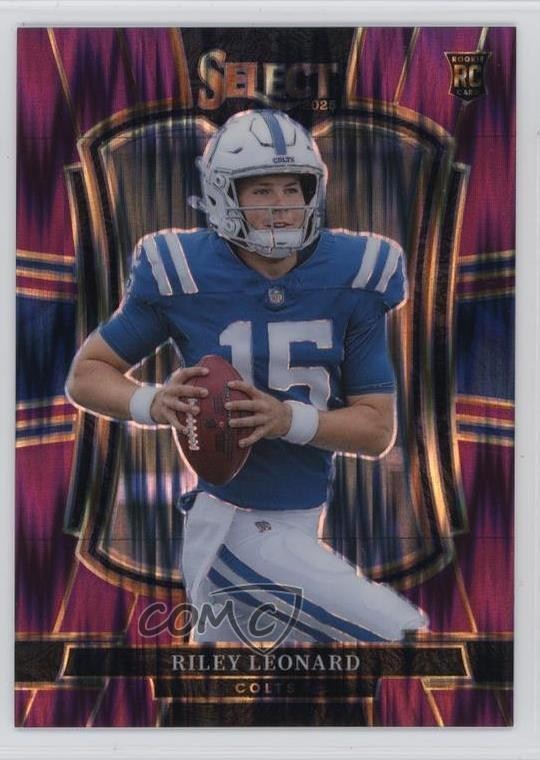 2025 Panini Select Premier Level Purple Shock Prizm /699 Riley Leonard #133 0ft3