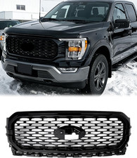 Agate Black Front Bumper Upper Grille Compatible with 2021 2022 2023 F-150 XL XL