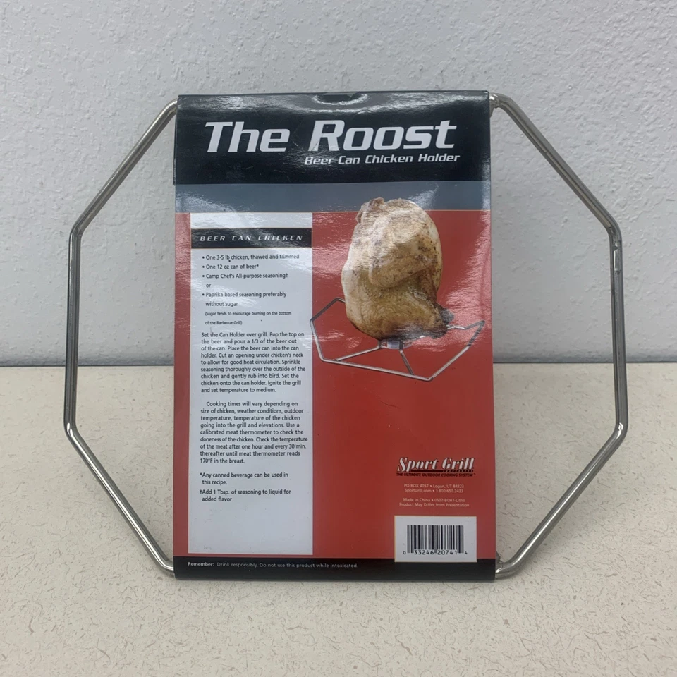 Beer Can Chicken BBQ The Roost Rack Stainless Steel Holder Grill Juicy Meat NOS - Image 3 of 4