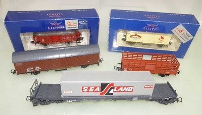Liliput H0 Spielwarenmesse Kleinvieh- Güterwagen 40'Container Zurüstteil Vintage