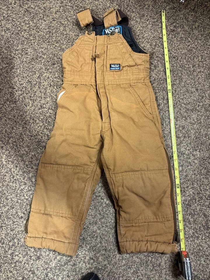 Mono de trabajo con tirantes forrado acolchado resistente Walls talla XS (4/5) marrón. Kids Grow Foto 2 de 4