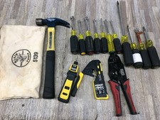 lot of 15 Klein Tools Nut Driver Set cable mixed crimper w. carry bag