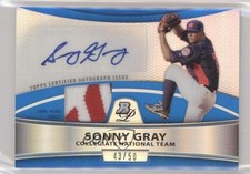 2010 Bowman Platinum Relic Refractor Blue 43/50 Sonny Gray Patch Auto 0b0