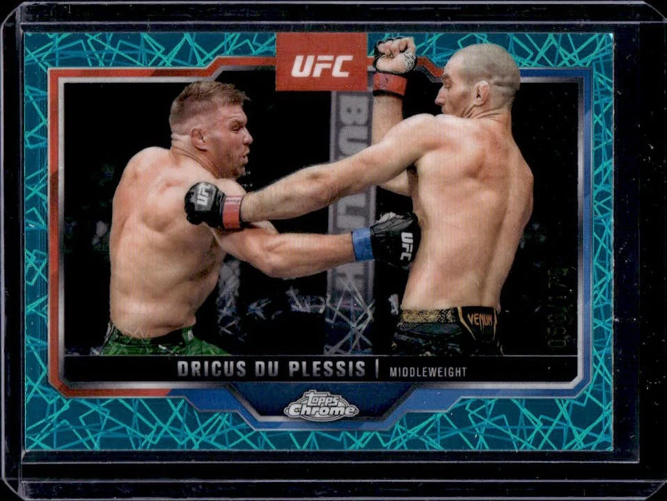 2025 Topps UFC Chrome Dricus Du Plessis Teal Lazer Refractor #/175