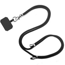 RCHQOUTOR Phone Lanyard Nylon Adjustable Crossbody Strap with Carabiner Black