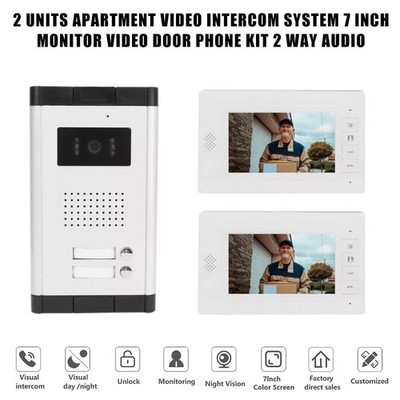 2 Draht BUS Video Türsprechanlage，Familienhaus Türklinge Video Türsprechanlage~