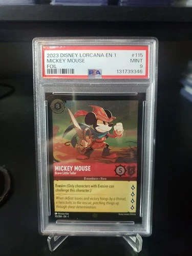 Mickey Mouse Brave Little Tailor 2023 Disney Lorcana First Chapter Foil PSA 9