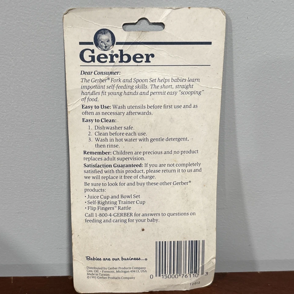 Juego de tenedor y cuchara Gerber MEALTIME 1991 flores de rosas florales nuevo de stock Foto 2 de 4