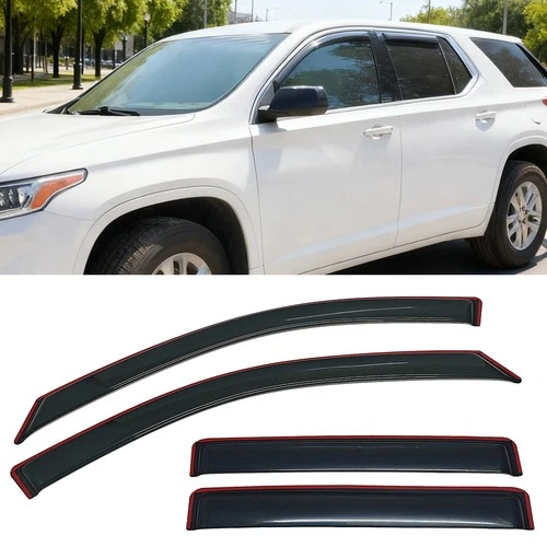 Set of IN-CHANNEL Window Visors Rain Guards Fit Chevy Traverse 2018 2019-2023