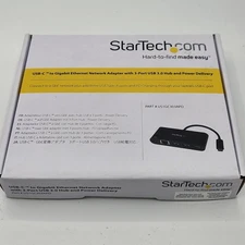 NEW StarTech USB C to Ethernet Adapter 3 Port USB C Adapter US1GC303APD