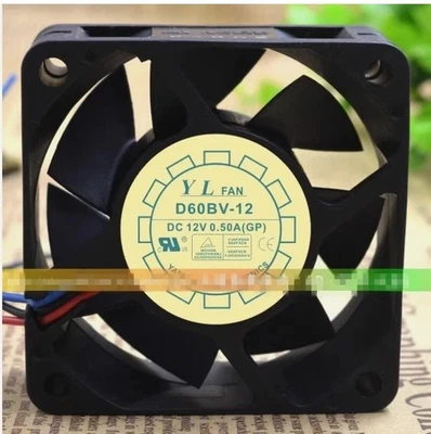 YL FAN D60BV-12 6025 12V 0.50A 6CM 3PIN Cooling Fan