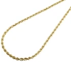 Mens Ladies 1/10th Yellow Gold 4mm Hollow Rope Chain Necklace 18 - 30 Inches