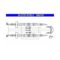 ATE Handbremsseil Hinten LäNge 1593 FüR Opel Astra G T98 F70