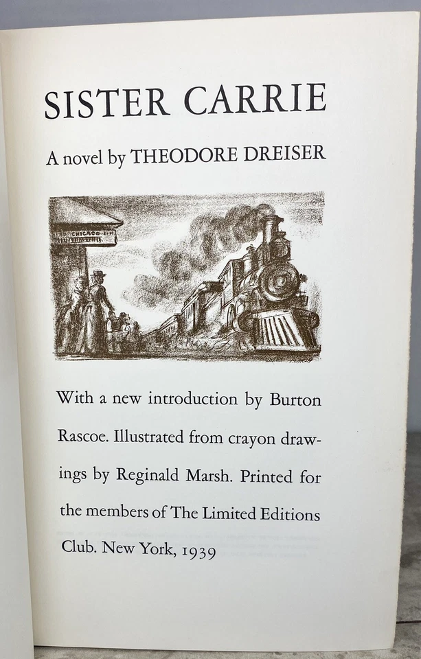 Sister Carrie by T. Dreiser; 1939 Vintage ARTIST-SIGNED Edition Limited to 1500 - Image 3 of 4