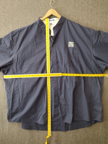 Port Authority Men's First Call Logo Navy Collared Dress Button Shirt Size 7XL - Picture 4 of 10