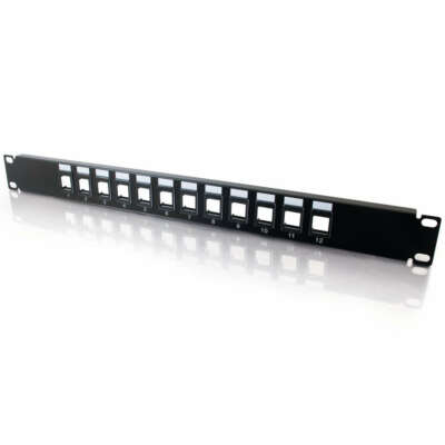 12-Port Blank Keystone/Multimedia Patch Panel-C2G