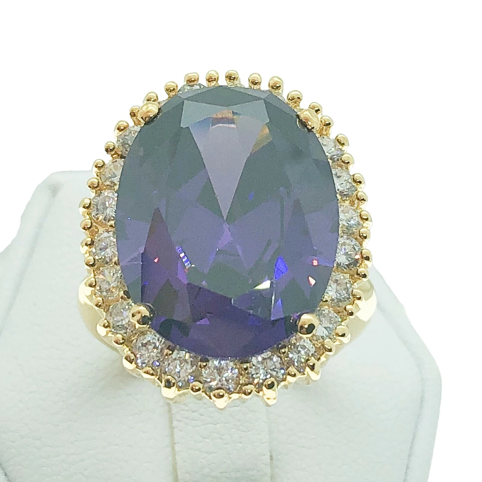 Cóctel Amatista Anillos de Moda enchapado en oro Amarillo