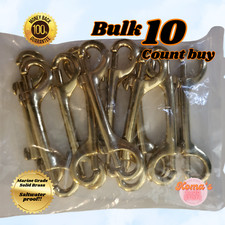 4 3/4" Marine Grade solid Brass vintage look double ended snap hookthumb clasp.