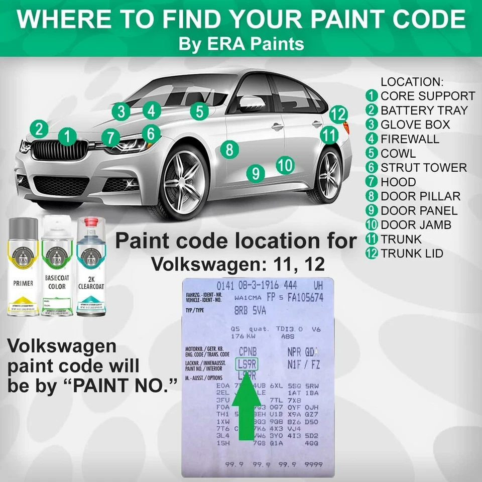 Pintura en aerosol de retoque genuina OEM VOLKSWAGEN con opción Clearcoat 2K - ELIGE TU COLOR Foto 2 de 4