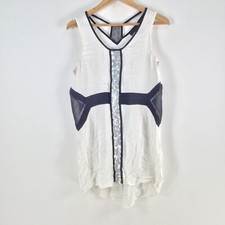 Minkpink womens dress size S mini white sleeveless sequin detail 101714