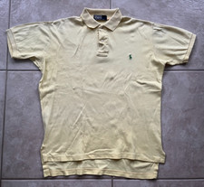 POLO by Ralph Lauren Yellow Short Sleeve Polo Shirt Green Pony Men's Large L