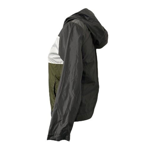 Boys Medium Windbreaker Jacket Levi's Grey Green and White Hooded Full Zip - Picture 5 of 10