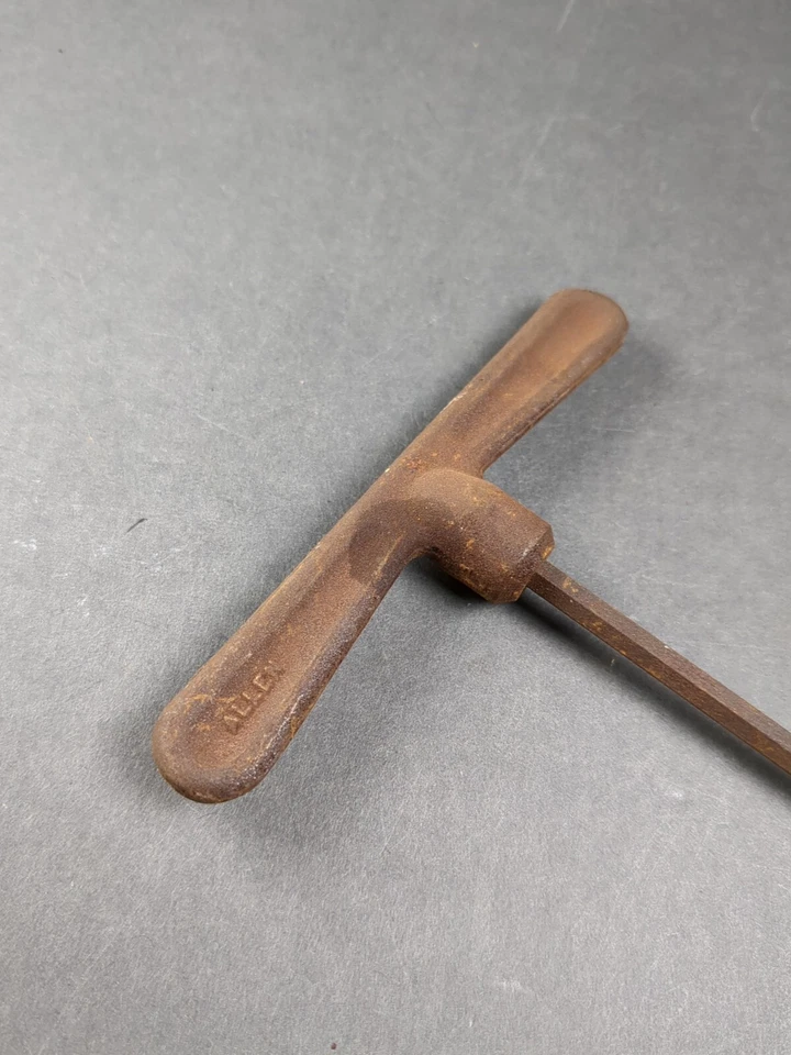Vintage ALLEN Brand T-Handle Allen Wrench 5-1/2" Long Hex Key 3/16" Rusty - Image 2 of 4