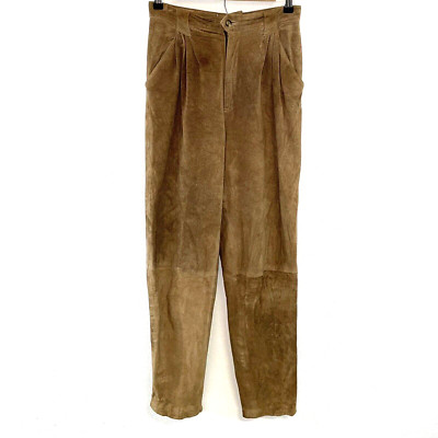The Eagle's Eye Women's Pants Suede High Waist Tapered Vtg Camel Brown Size M